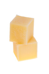 hard cheese cubes isolated