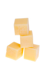 hard cheese cubes isolated