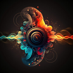 abstract fractal sound frequency background