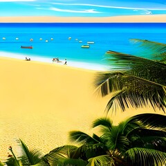 Obraz premium sunset on the beach. Generative AI.