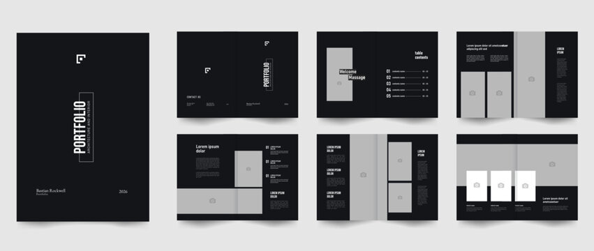 modern a4 architecture portfolio interior layout template 