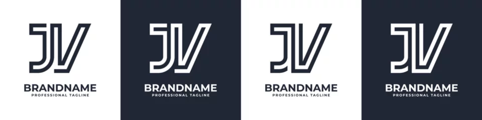 Fotobehang Simple JV Monogram Logo, suitable for any business with JV or VJ initial. © Prayoga