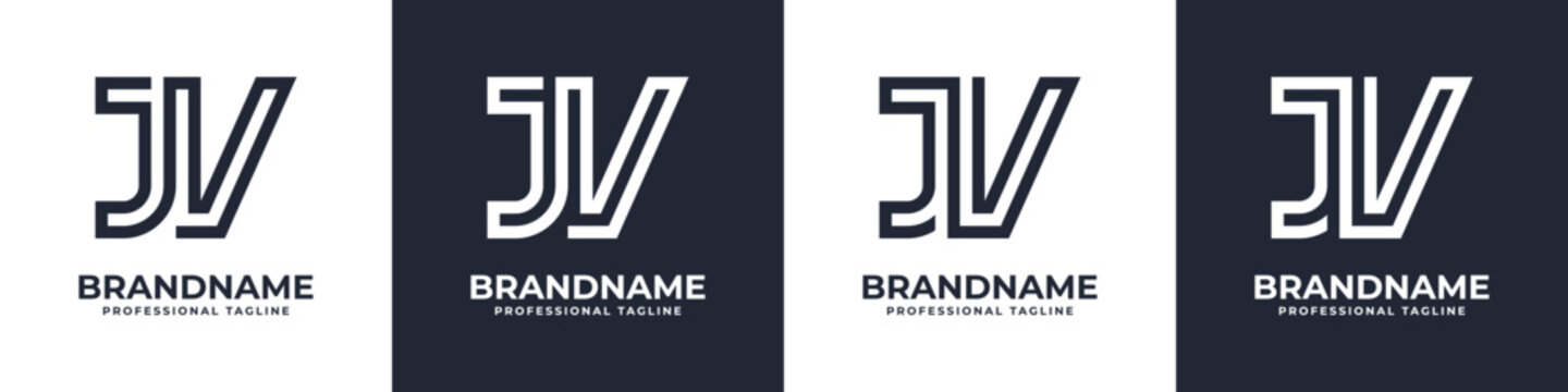 Simple JV Monogram Logo, suitable for any business with JV or VJ initial.