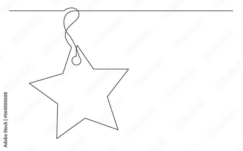 Poster continuous line drawing vector illustration with fully editable stroke of tag label vector design 5