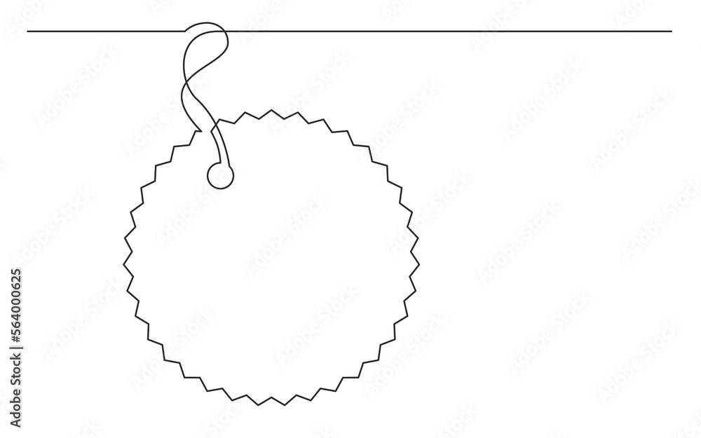 Poster continuous line drawing vector illustration with fully editable stroke of tag label vector design 9