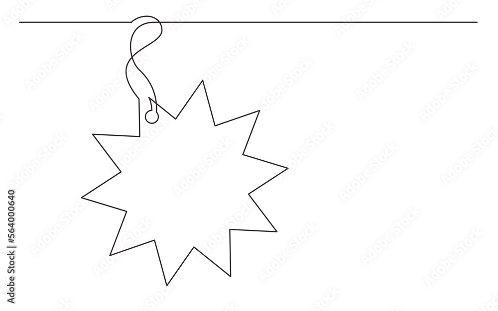 Poster continuous line drawing vector illustration with fully editable stroke of tag label vector design 13