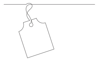 continuous line drawing vector illustration with FULLY EDITABLE STROKE of tag label vector design 6