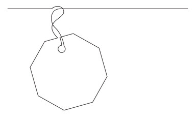 continuous line drawing vector illustration with FULLY EDITABLE STROKE of tag label vector design 8