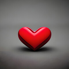 Valentines Day red love heart made with generative AI