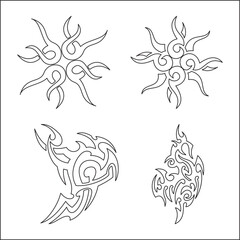 Tattoo vector clip art. Drawing on the body. Art, element.