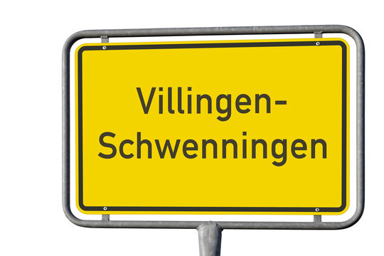 Ortstafel, Stadt Villingen-Schwenningen, freigestellt als PNG, (Symbolbild)