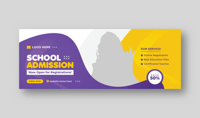 Back to school social media post, web banner, and Facebook cover template