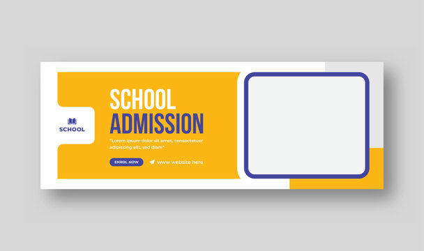 Back to school social media post, web banner, and Facebook cover template