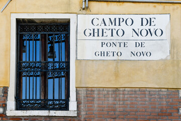  Sign of Campo and Ponte del Ghetto Nuovo (