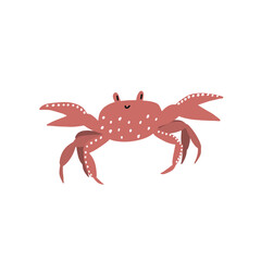 Cute crab in Scandinavian style on a white background. Vector hand drawn kids illustration. Sea ocean. Underwater world