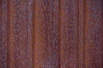 Old rusty zinc fence wall surface grunge, vintage style metal sheet roof for texture and background in retro concept