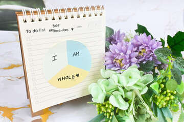 Memo pad written i am matter, self affirmation, self love, self care. Mindfulness lifestyle, mental...