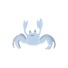 Cute crab in Scandinavian style on a white background. Vector hand drawn kids illustration. Sea ocean. Underwater world