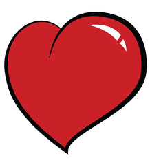 red heart isolated on white, Heart Love Emoji Icon Object Symbol Vector calligraphic Art Design Cartoon Isolated Background.