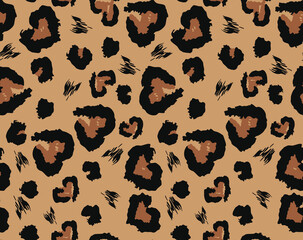 
leopard print vector seamless pattern heart, trendy stylish animal background