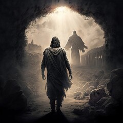 Walking With Purpose: A Modern Take on the Iconic Image of Jesus Christ, Generated by AI