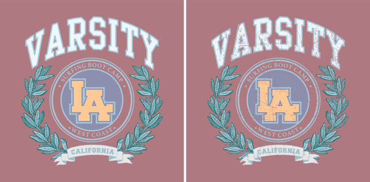 Vector typography in varsity vintage style