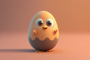 Fototapeta premium cute egg character funky:Generative AI