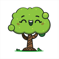 Little Kawaii tree in vector art 