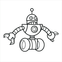 robot line art for coloring