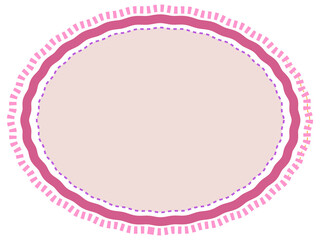Pink Retro Round and Oval Labels with Copy Space for Add Content or Picture.
