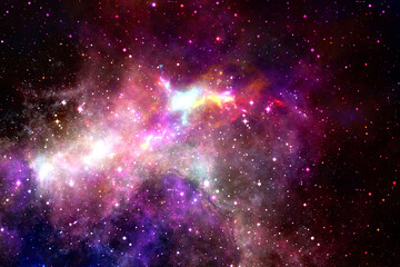 Fototapeta na wymiar Cosmic galaxy spiral background - starry sky haziness backdrop - interstellar world space 