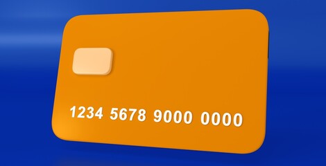 3D credit card money financial security for online shopping, online payment credit card 3d with payment protection concept. 3d render business finance, online banking and online shopping.
