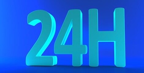 24 hours service 3d rendering image.