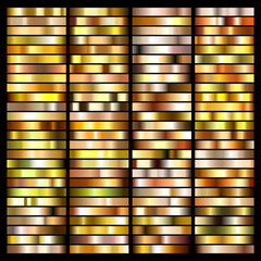 Set of Vector Metallic Gradients - vector palette of golden, brass and bronze tints - 564009053