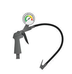 Air tire inflator. vector illustration