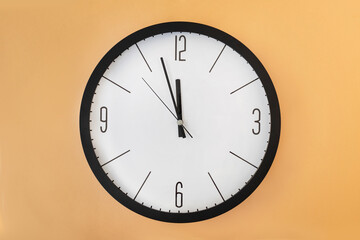 wall clock on color background