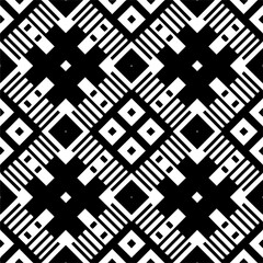 Obraz premium Vector pattern in geometric ornamental style. Black and white color. Simple geo all over print block for apparel textile, ladies dress, fashion garment, digital wall paper.