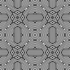 
Vector pattern in geometric ornamental style. Black and white color.
Simple geo all over print block for apparel textile, ladies dress, fashion garment, digital wall paper.