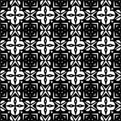 
Vector pattern in geometric ornamental style. Black and white color.
Simple geo all over print block for apparel textile, ladies dress, fashion garment, digital wall paper.