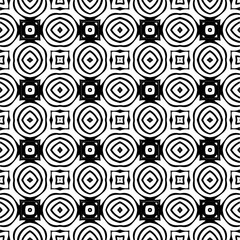 Vector pattern in geometric ornamental style. Black and white color.
Simple geo all over print block for apparel textile, ladies dress, fashion garment, digital wall paper.
