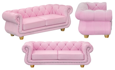 Sofa for office or home. Isolated from the background. In different angles. Interior element