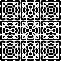 Vector pattern in geometric ornamental style. Black and white color.
Simple geo all over print block for apparel textile, ladies dress, fashion garment, digital wall paper.
