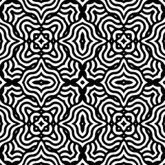 Vector pattern in geometric ornamental style. Black and white color.
Simple geo all over print block for apparel textile, ladies dress, fashion garment, digital wall paper.

