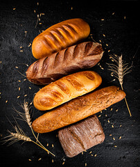 A variety of fragrant fresh bread. 