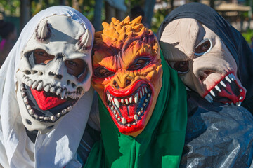 Caretas masks in the Forte Beach. Caretas came in the days of slavery, when during Carnival, the...