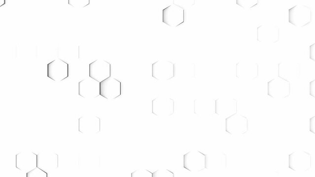 white geometric background hexagons transition template, can be used to represent futuristic backdrop