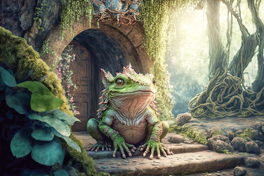 M&auml;rchen Legenden Fairy Tale Fantasy Kinderbuch  Figuren Tiere Orte Generative AI Digital Art Hintergrund Cover Illustration 