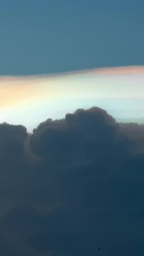 Beautiful Time-lapse of nature Iridescent Pileus Cloud on sky