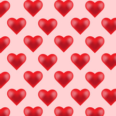 Seamless patern with Red heart. Valentine Day symbol. Great for valentine and mother's day cards, wedding invitations, party posters and flyers