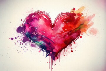 drawn colorful heart generative ai